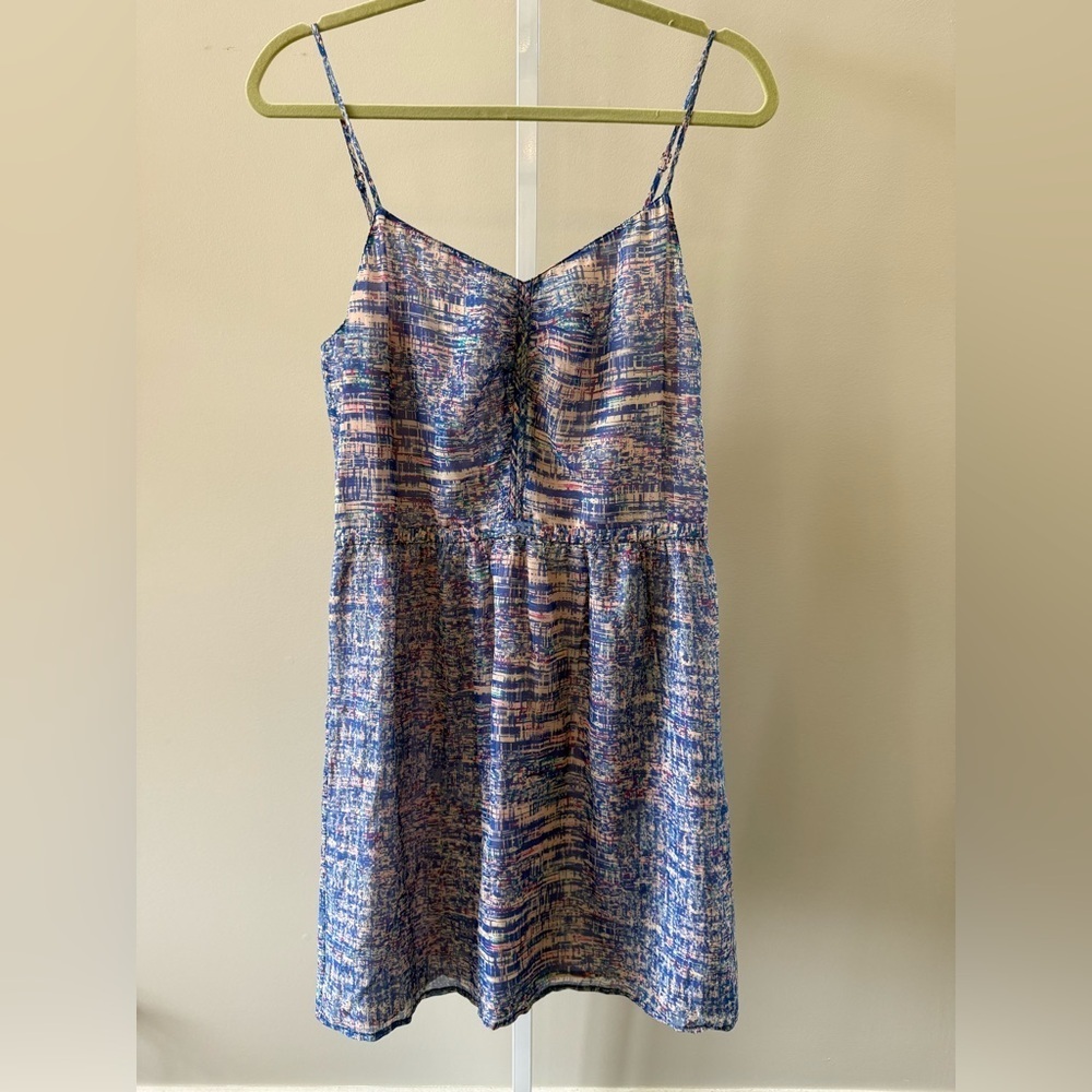 Broadway & Broome Blue Multicolor Midi Dress Size 10 Boho Strappy Summer